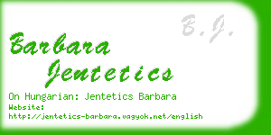 barbara jentetics business card